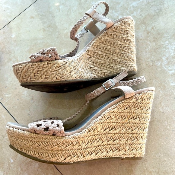 Beige/Tan Bamboo Wedges-Size 9 1/2 - Picture 3 of 7